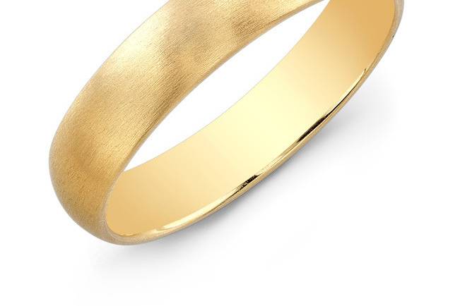 Yellow Gold Brushed Half Round BandAvailable in 18kt or 14kt Yellow GoldCall For Price - 213-627-4179www.roxburyjewelry.cominfo@roxburyjewelry.com