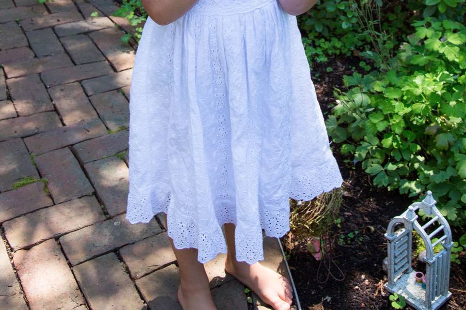 Andrea Girls Dress - For special occasions and memories that will last a lifetime, only a special dress will do. This one has a cotton/nylon tulle shell with airy Swiss-dot pattern and floral embroidery.