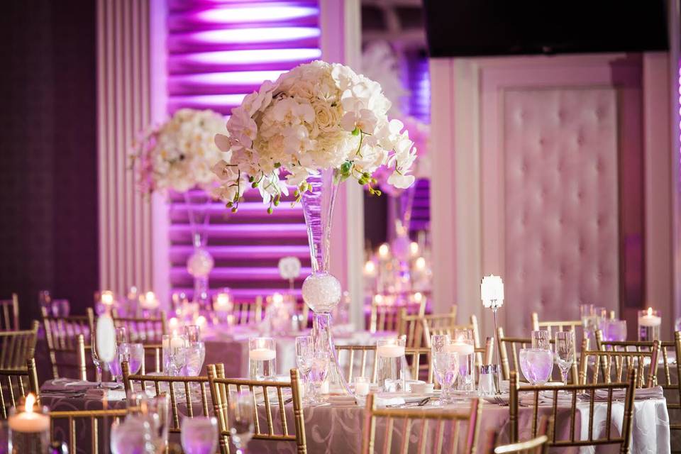 Tall white flower centerpiece