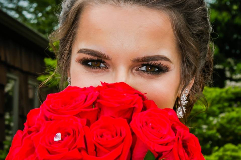 Bright red bouquet