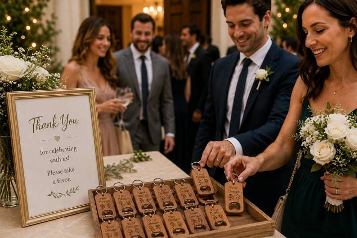 Keychain favor table