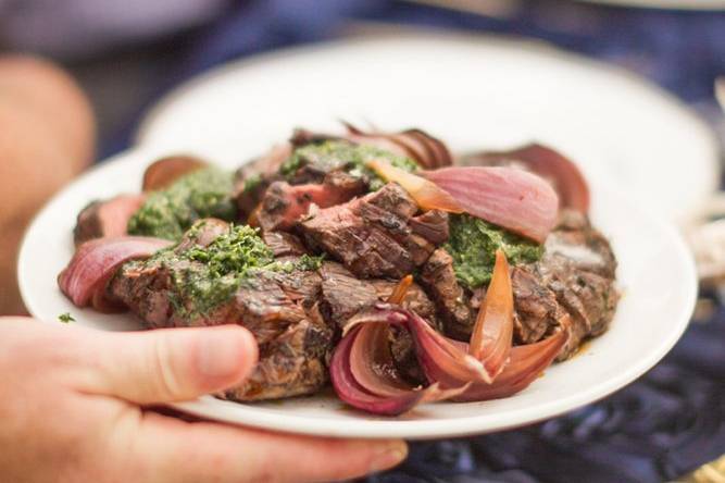 Grilled Duck & Spring Onions