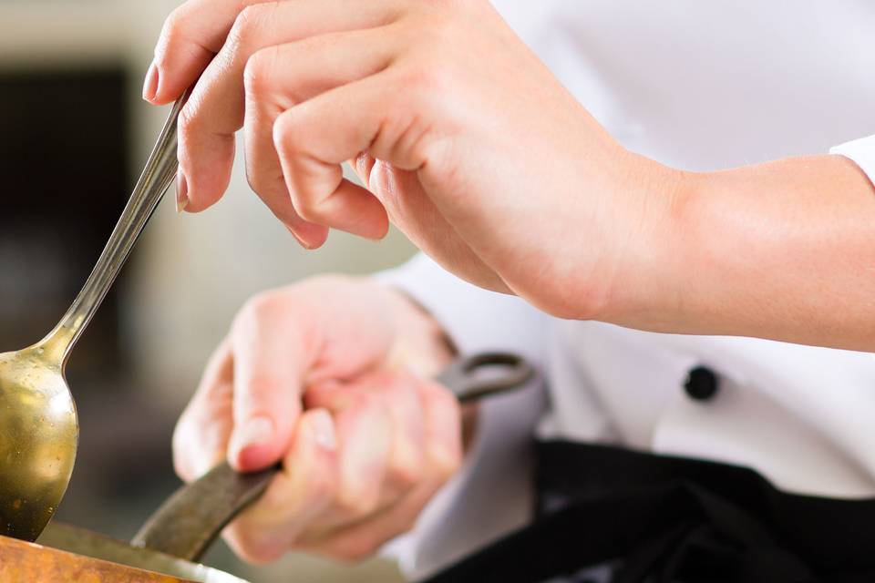 Chef Saucing Plates