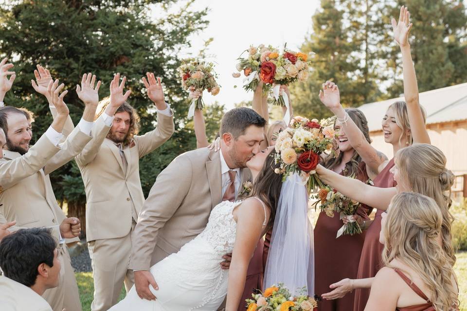 Cheers to the bride and groom