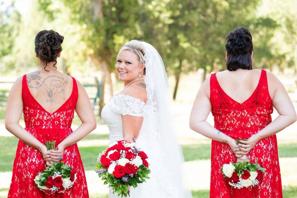 Beautiful Bride and Maids