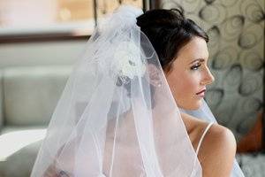 Our Center-gather illusion veil comes with veil and fascinator. Available for customizing in our illusion veil area.