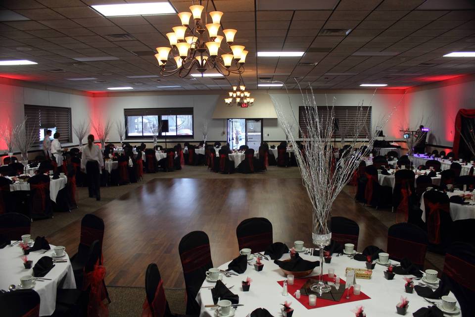 Wedding ballroom and reception area