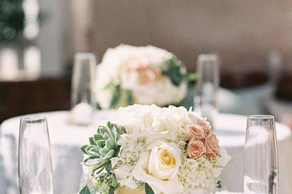 White floral decor