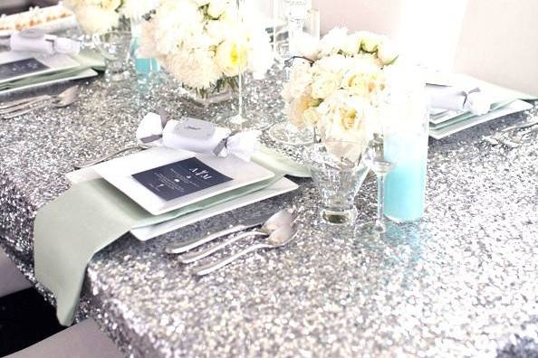 Silver table setting