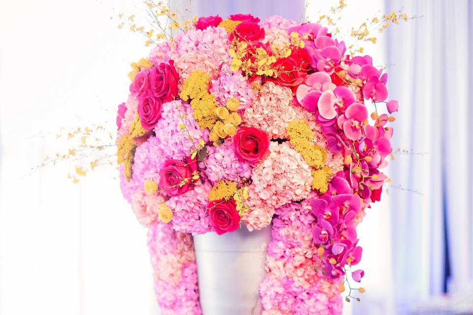 Pink floral centerpiece