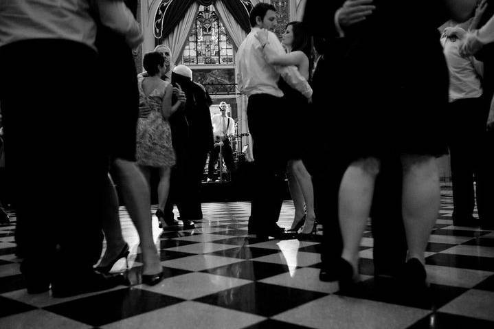 On the dance floor