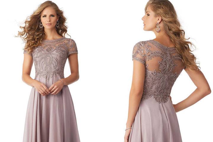 Front and back details of gown