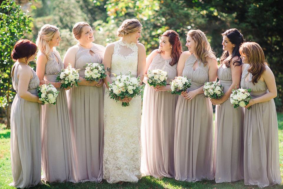 Bride and bridesmaids