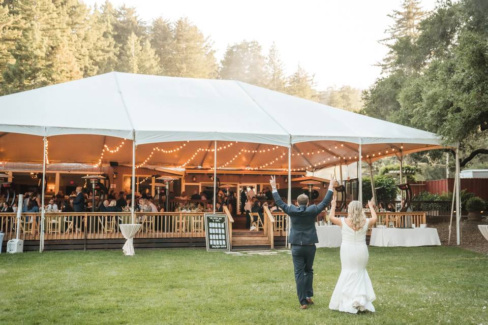 Our tent is up October-May