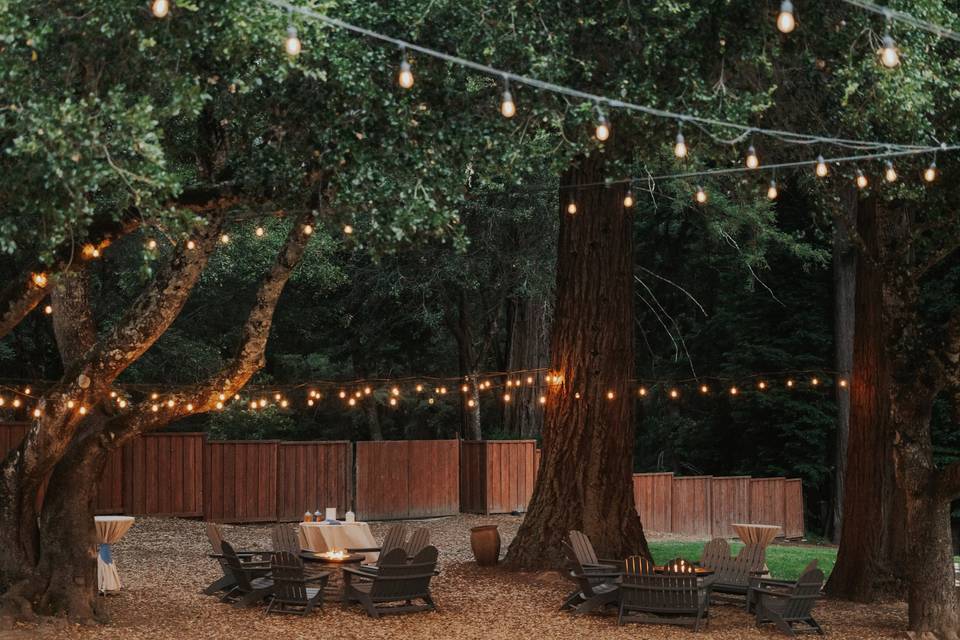 The firepit area and S'mores.
