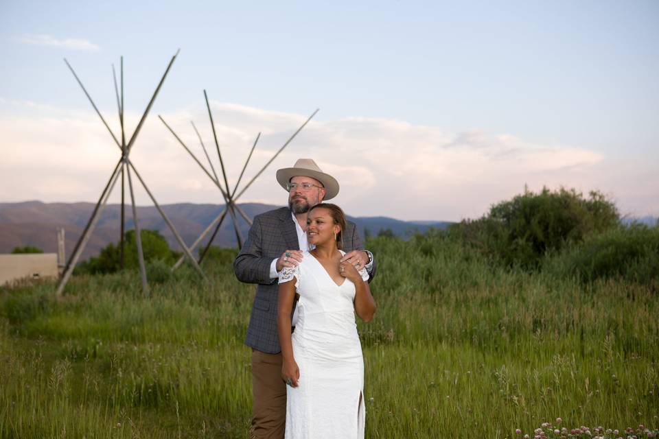Elopement in Taos meadow