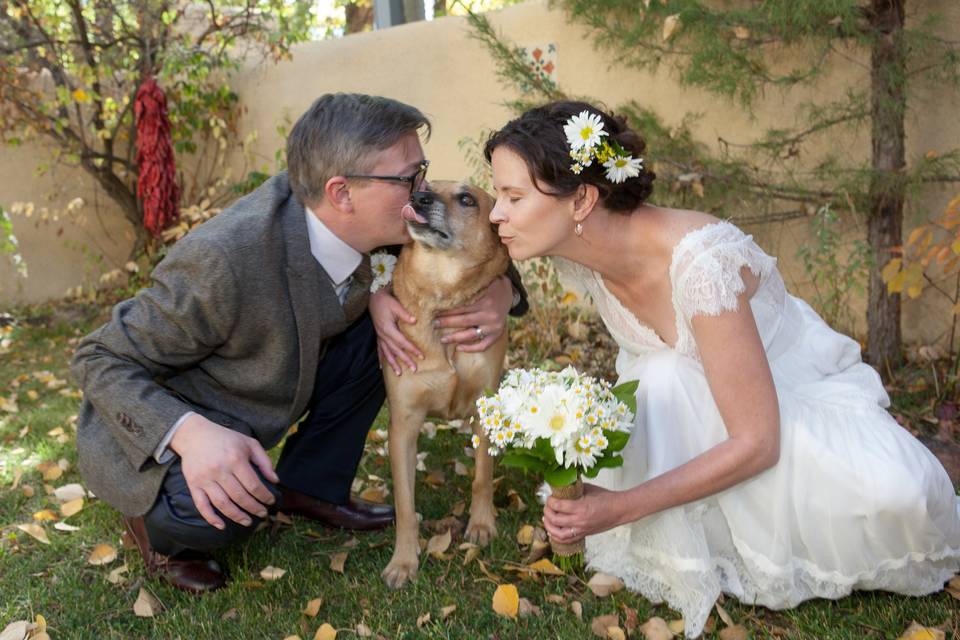 October wedding with dog