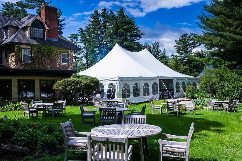 Marquee reception and gardens
