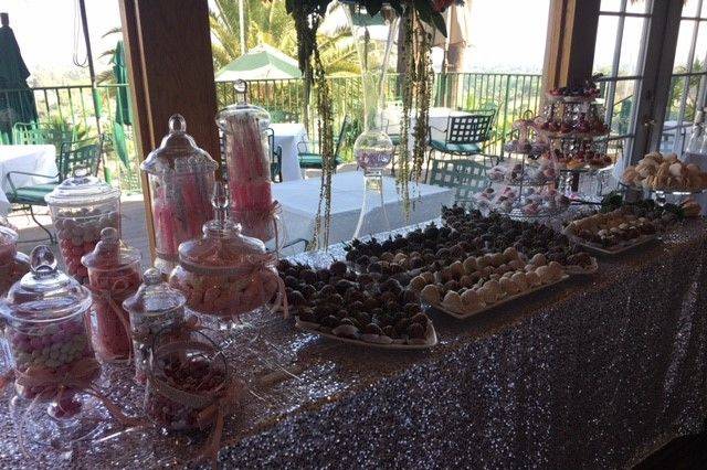 Candy station set-up with a view