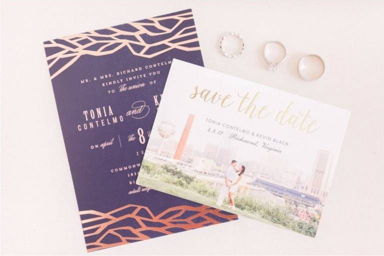 Violet wedding invitations