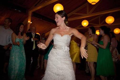 E struts at her wedding, September 4, 2010. Fireseed Gardens, Whidbey Island, WA. Photo by Libby Lewis.