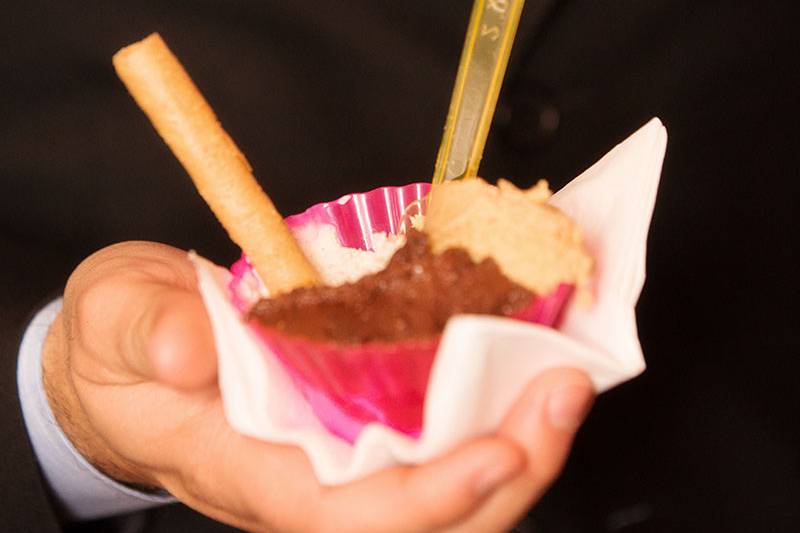 Julie loves gelato! So for her late night snack we had a gelato cart arrive to serve her guests 5 different flavors.