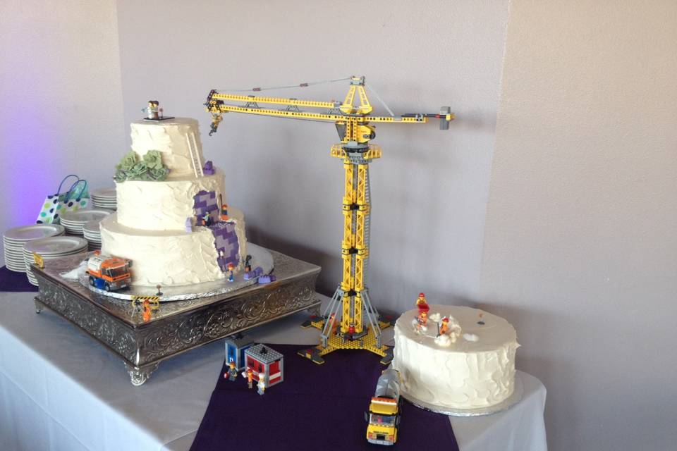 The coolest wedding cake ever! Rick is an engineer and he and Laura wanted the cake to reflect his personality.