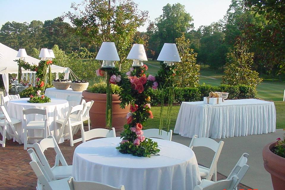 Table setup with centerpiece