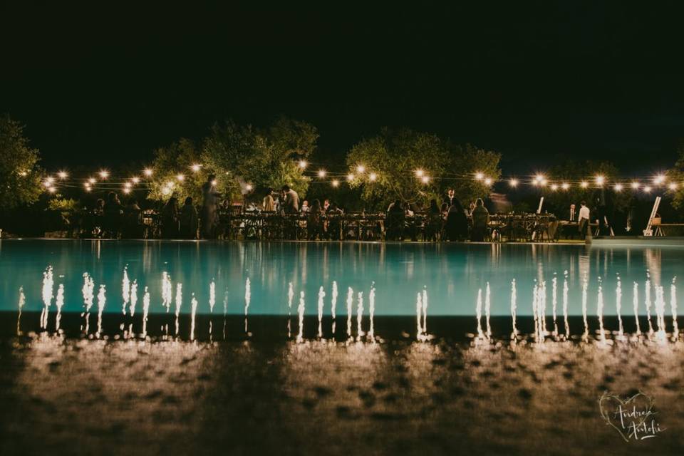 A swimming pool reflection