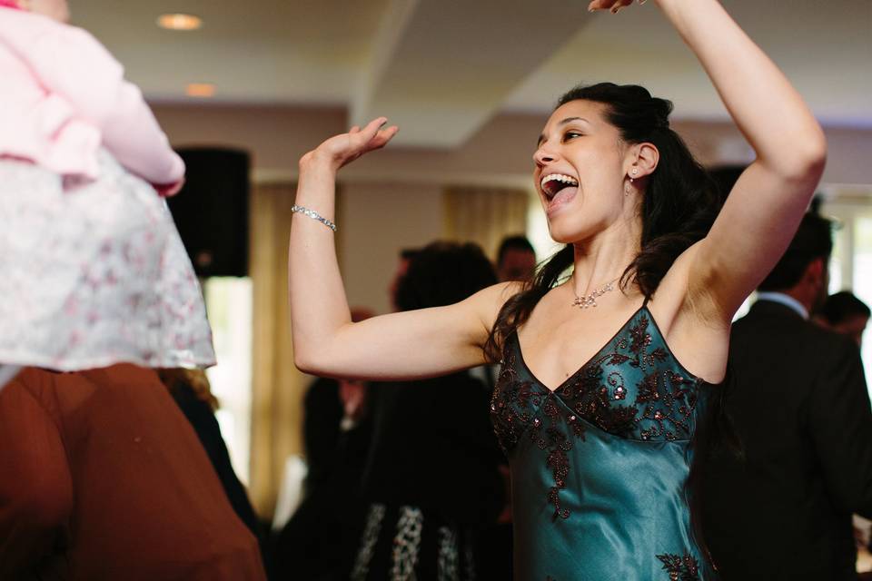 Bridesmaid dancing