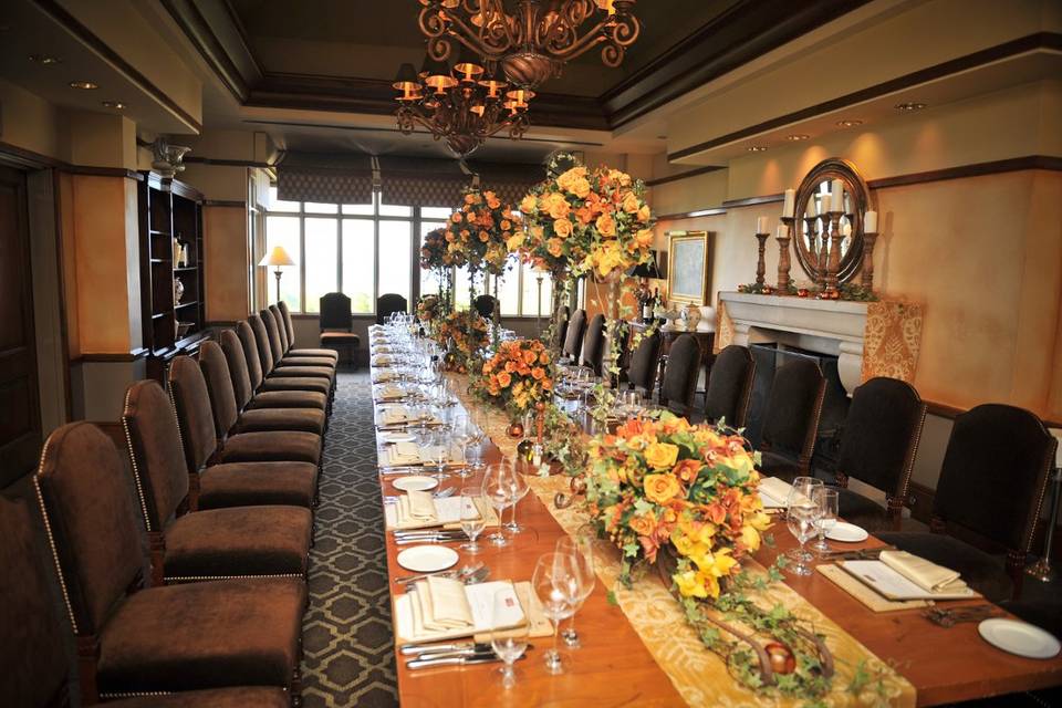 The Tuscan Room at The Inn at Spanish Bay.  Perfect venue for a rehearsal dinner or small reception.
