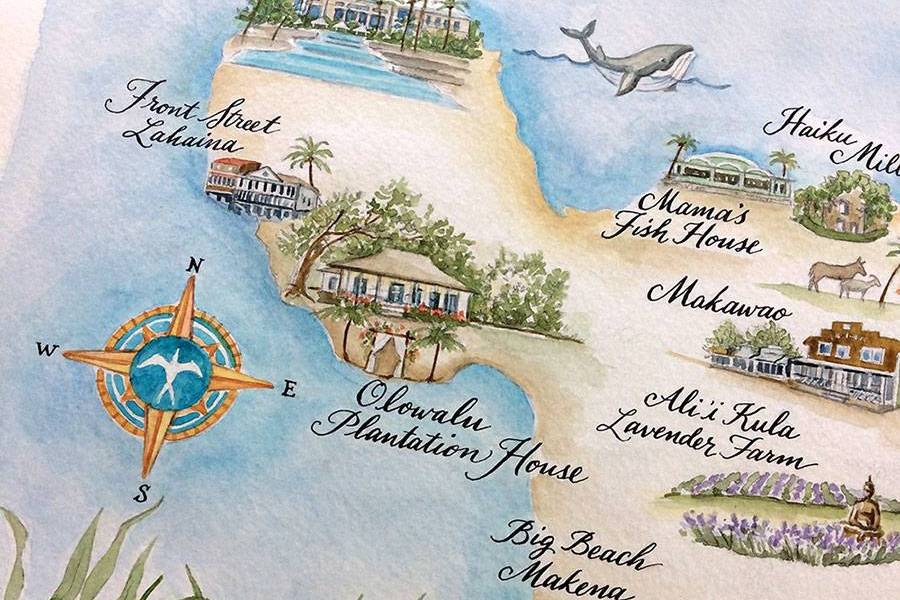 Custom Watercolor Maps