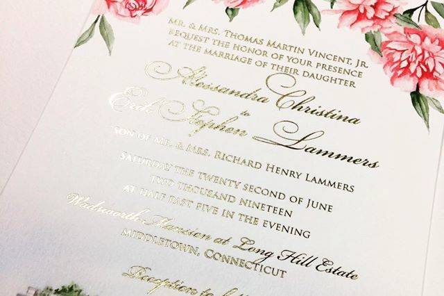 Gold Foil Invitations