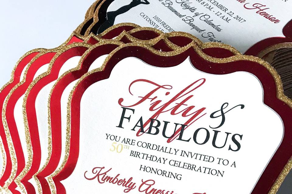 Flat card style invitations