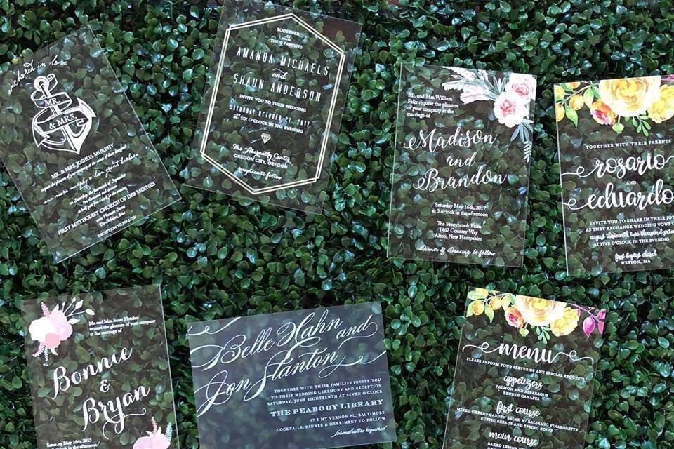 Acrylic invitatons