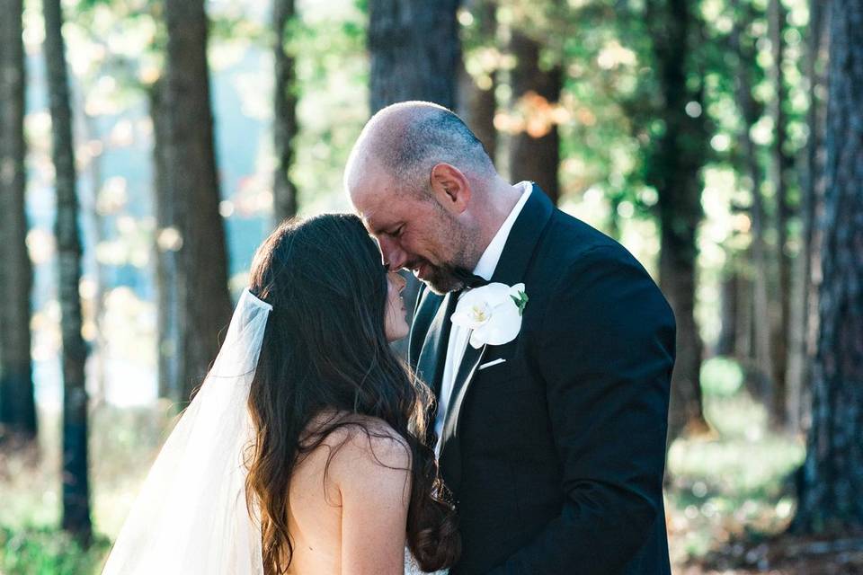 Bride and Groom kiss