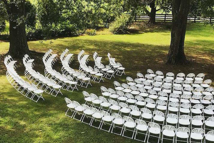 Garden wedding setup