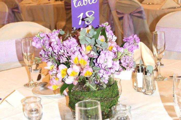 Table set up with centerpiece