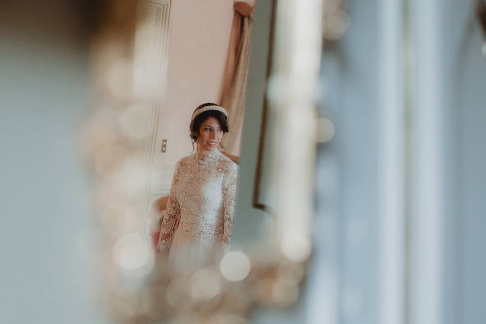 Bride getting ready