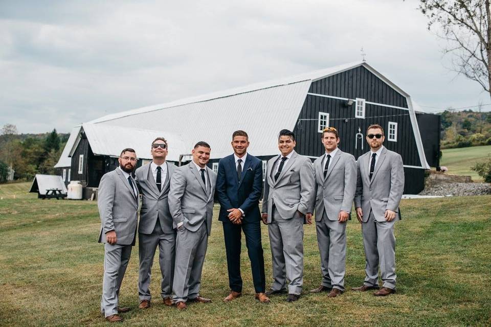 The groom and the groomsmen