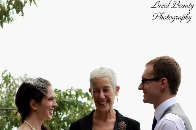 Officiant and couple