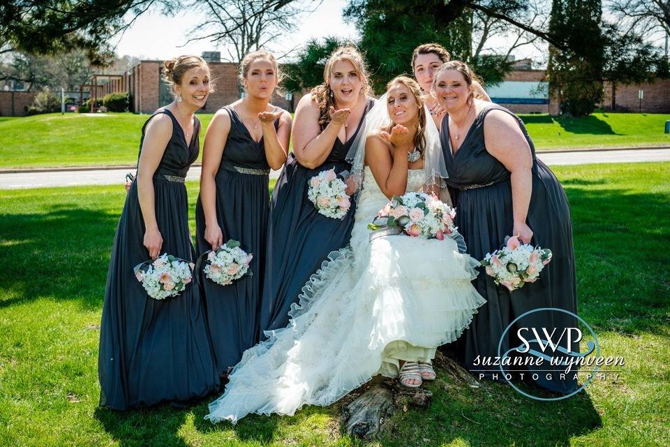 Bride and bridesmaids