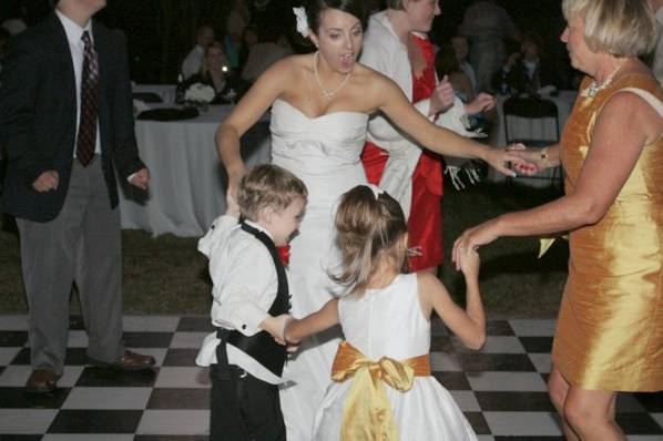 The bride dancing