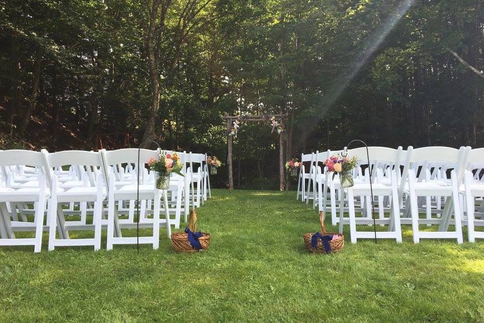 Outdoor wedding setup