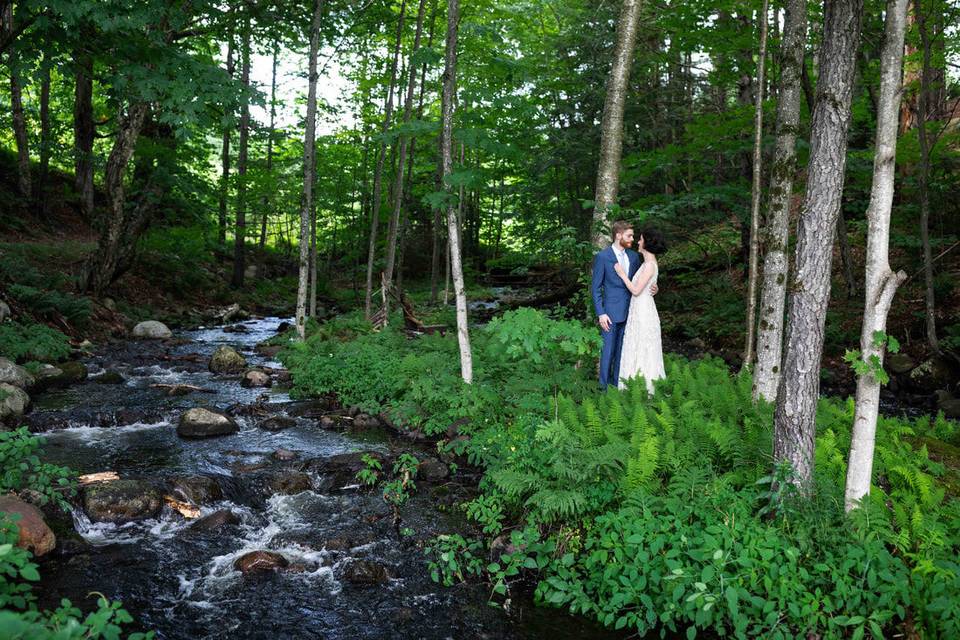 Outdoor wedding setup