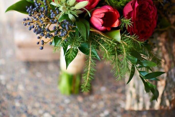Deep Red and Navy Wedding