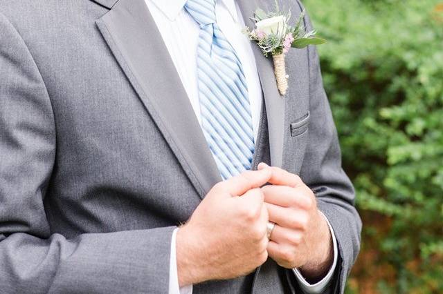 Steel gray wedding suit