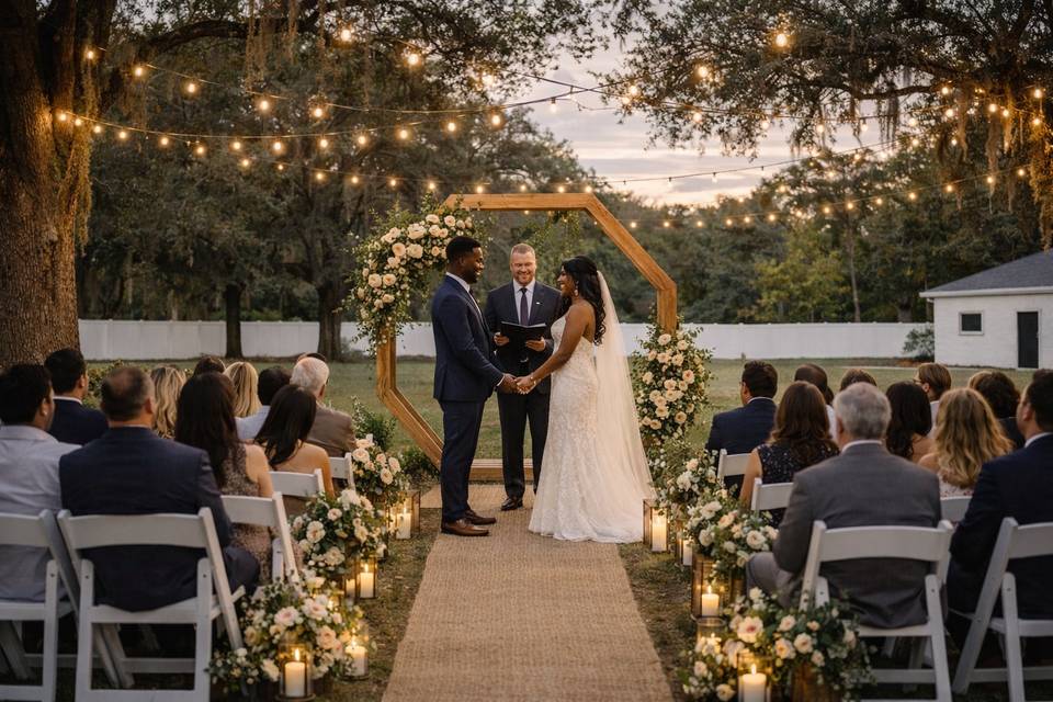 Ceremony under lights