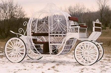 Cinderella Carriage. Also Vis-a-Vis Waggonette and Others.  Reindeer sleigh rides.