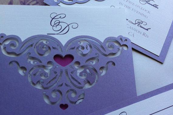 Lavender heart design